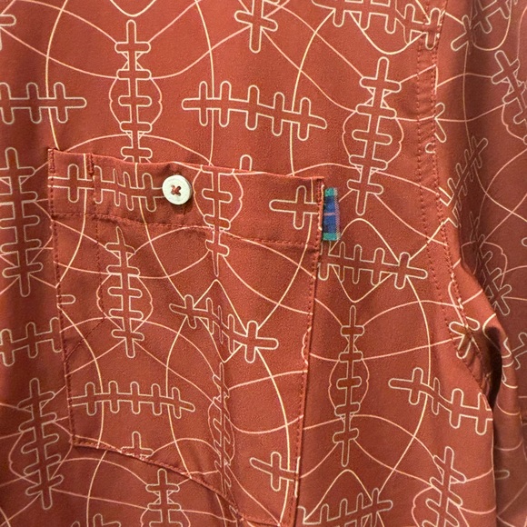 William Murray Men's Geometric Short Sleeve Button Down Golf Shirt XL Football - Picture 3 of 10